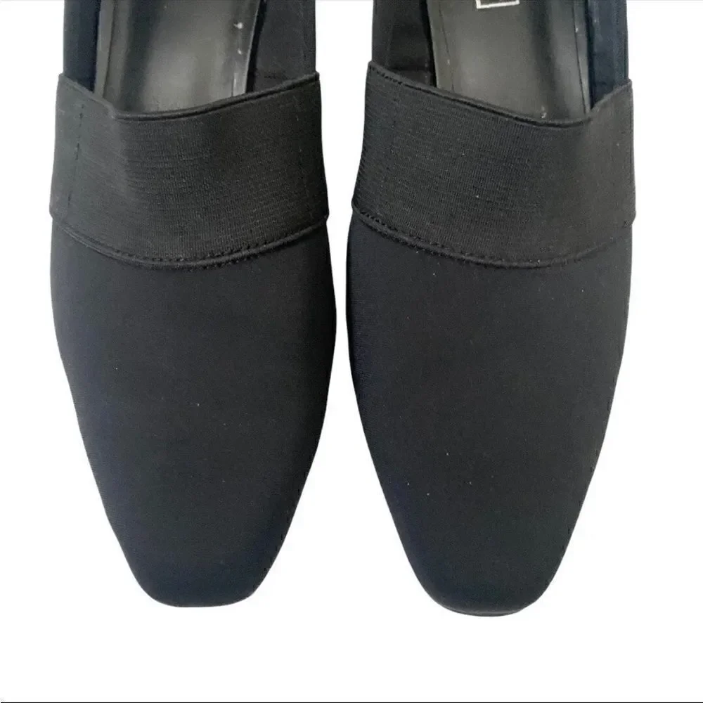 Coach and Four | Black Savory Fabric Slip On Elastic Heels In Women’s | 6.5M